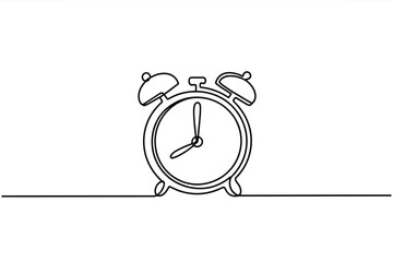 Minimalist alarm clock drawn with a single continuous line