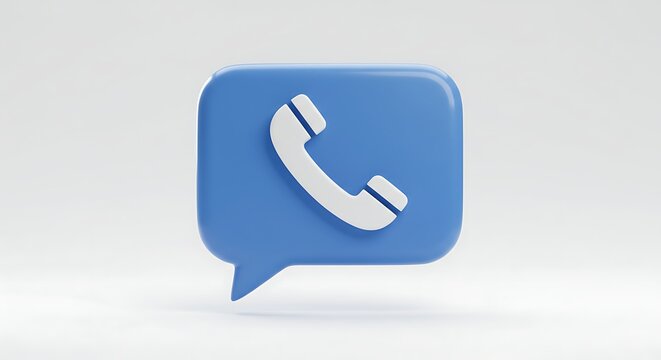 Incoming call notification icon with a blue speech bubble showcasing communication and connection for modern digital lifestyle