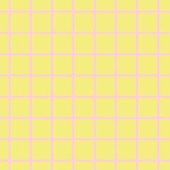 A sweet and simple seamless pattern featuring a clean grid design. The light pink lines on a soft pastel yellow background.