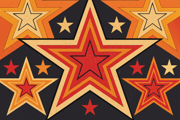 Obraz premium Retro Star With Bold Orange And Premium Digital Asset Ideal for Marketing