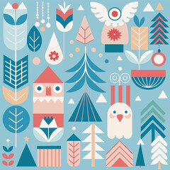 seamless pattern with christmas trees