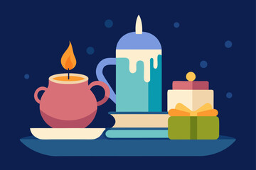 Cozy Reading Lifestyle with Tea and Candles