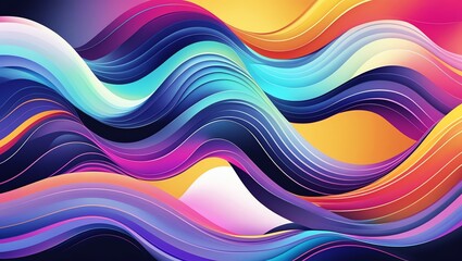Abstract Colorful Waves: A Symphony of Hues and Curves