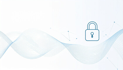 Abstract background with flowing lines and a padlock icon, representing security and protection.