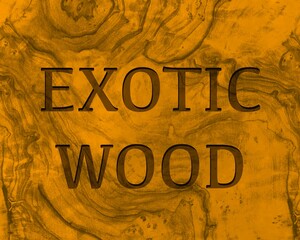 Text effect of engraving exotic wood 