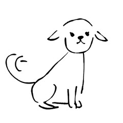 おすわりした犬