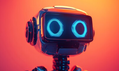 Fototapeta premium Advanced machine learning and robot self-recognition concept. A robot engaged in self-awareness with artificial intelligence, symbolizing the smart, innovative future of autonomous, Generative AI