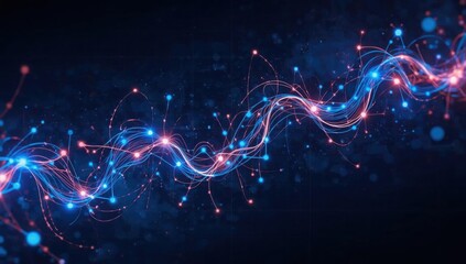 Bstract network connection with glowing nodes and lines background