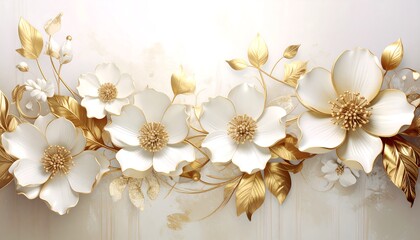 Elegant white flowers with gold accents
