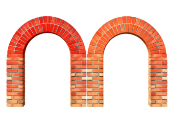 Two Red Brick Arches Architectural Elements