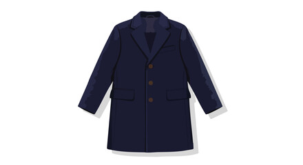 Elegant navy blue overcoat illustration symbolizing minimalist fashion and timeless style perfect for editorial use showcasing classic garment design