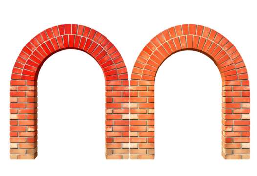 Two Red Brick Arches Architectural Elements