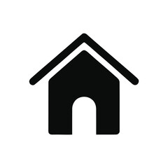 A black house with a chimney icon vector