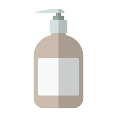 Shampoo with pump dispenser flat color icon. Balm hair vector illustration isolated on white background.