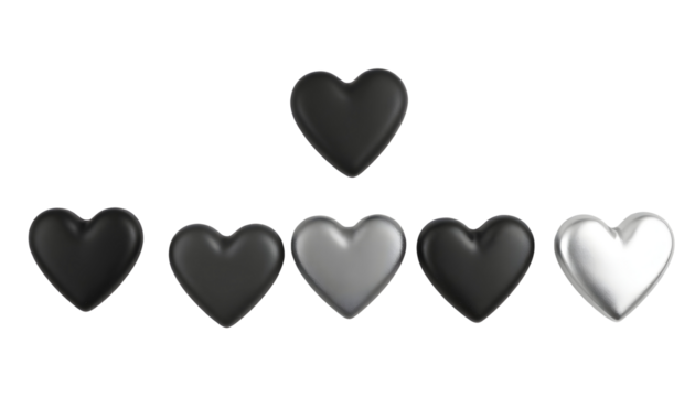 Collection of Heart Shapes in Various Shades and Styles
