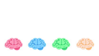 Colorful Brains Anatomical Model in 3D Cartoon Style