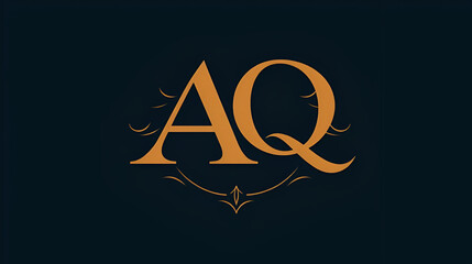 AQ initial letters, monogram logo