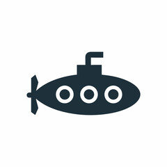 Minimal Submarine Silhouette vector Icon Illustration