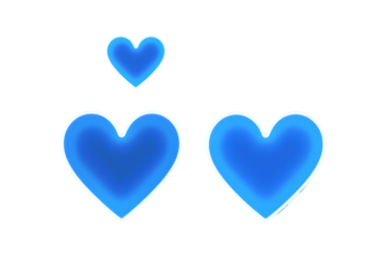 Three Blue Hearts with Gradient Effect