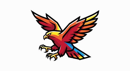 Obraz premium Colorful flying bird illustration