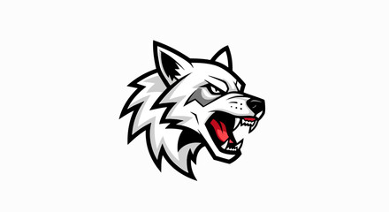 Aggressive wolf head illustration