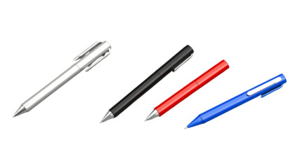 Set of colorful pens on transparent background