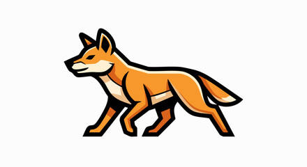 Obraz premium Orange fox profile illustration