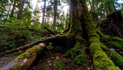 Mossy Forest Tree Roots, Pacific Northwest