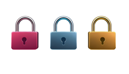 Colorful Padlocks Security and Privacy Icons
