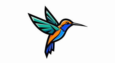 Naklejka premium Colorful hummingbird in flight
