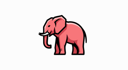 Obraz premium Pink elephant illustration graphic design