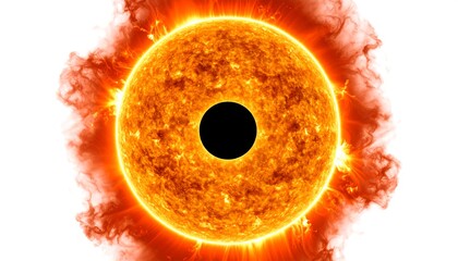 Fiery celestial body, cosmic glow