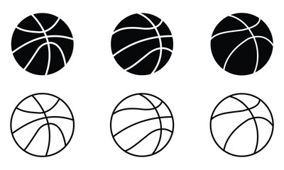 Obraz premium Basketball icon vector set. Basketball ball sign and symbol. Sports equipment, player and more. Vector illustration.