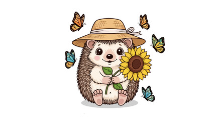 Charming VECTOR illustration of a cute baby elephant with a party hat and colorful balloons, perfect for birthday celebrations and greetings.