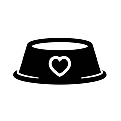 Dog Bowl Logo With Heart Symbol in the Center