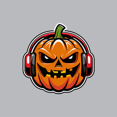 Halloween pumpkin vector image as logo