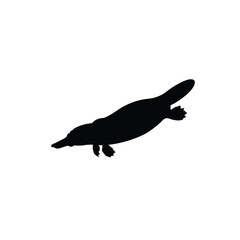 Platypus Swimming Silhouette – Aquatic Animal Vector Illustration