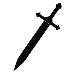 Medieval Double Edged Sword Silhouette Vector for Historical and Fantasy Designs