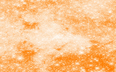 Sparkling orange glitter cloud texture background. Abstract cosmic nebula PNG clip art for a festive backdrop, autumn design, or fantasy wallpaper.