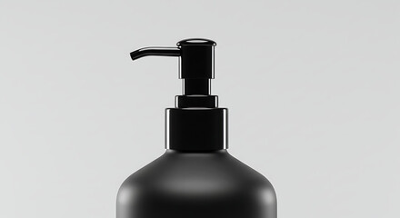 Obraz premium A matte black pump dispenser bottle.