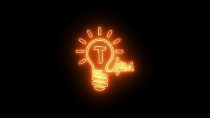 Glowing neon bulb light symbol, flat design illustration, concept of creative ideas, inspiration, innovation, invention, and effective thinking, - Powered by Adobe