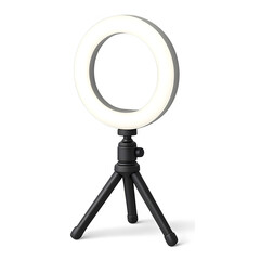 3d icon of portable ring light with tripod isolated on transparent background for photography and video