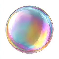 A vibrant, iridescent sphere, resembling a soap bubble