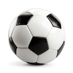 A soccer ball, black and white panels, isolated on white background