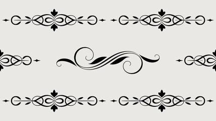 Vintage Decorative Divider and Flourish Elements for Text Design