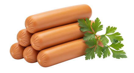 Isolated Frankfurters Pile