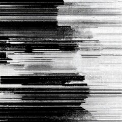 Abstract monochrome image with distorted horizontal lines.  A grainy, textured effect creates a sense of movement