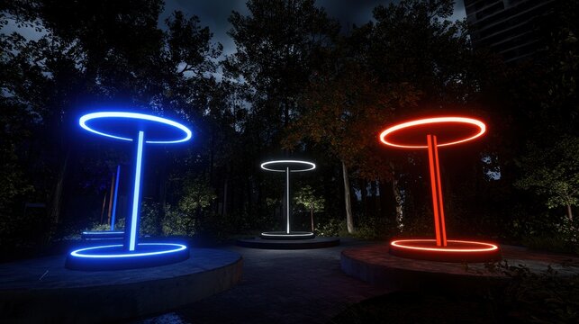 Neon Lights in the Forest