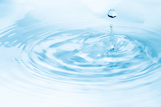 水面に落ちる水滴.