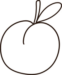 Simple peach drawing on transparent background